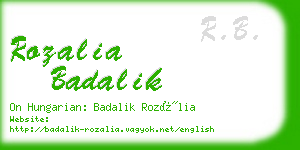 rozalia badalik business card